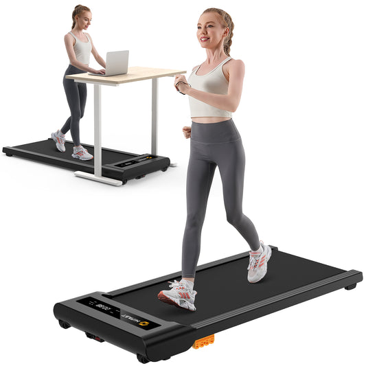 HiFast Walking Pad, 2.5HP Under Desk Treadmill for Home Office, 300 Lbs Capacity Portable Treadmill with Remote Control & LED Display, 2 in 1 Treadmill for Walking Jogging and Running